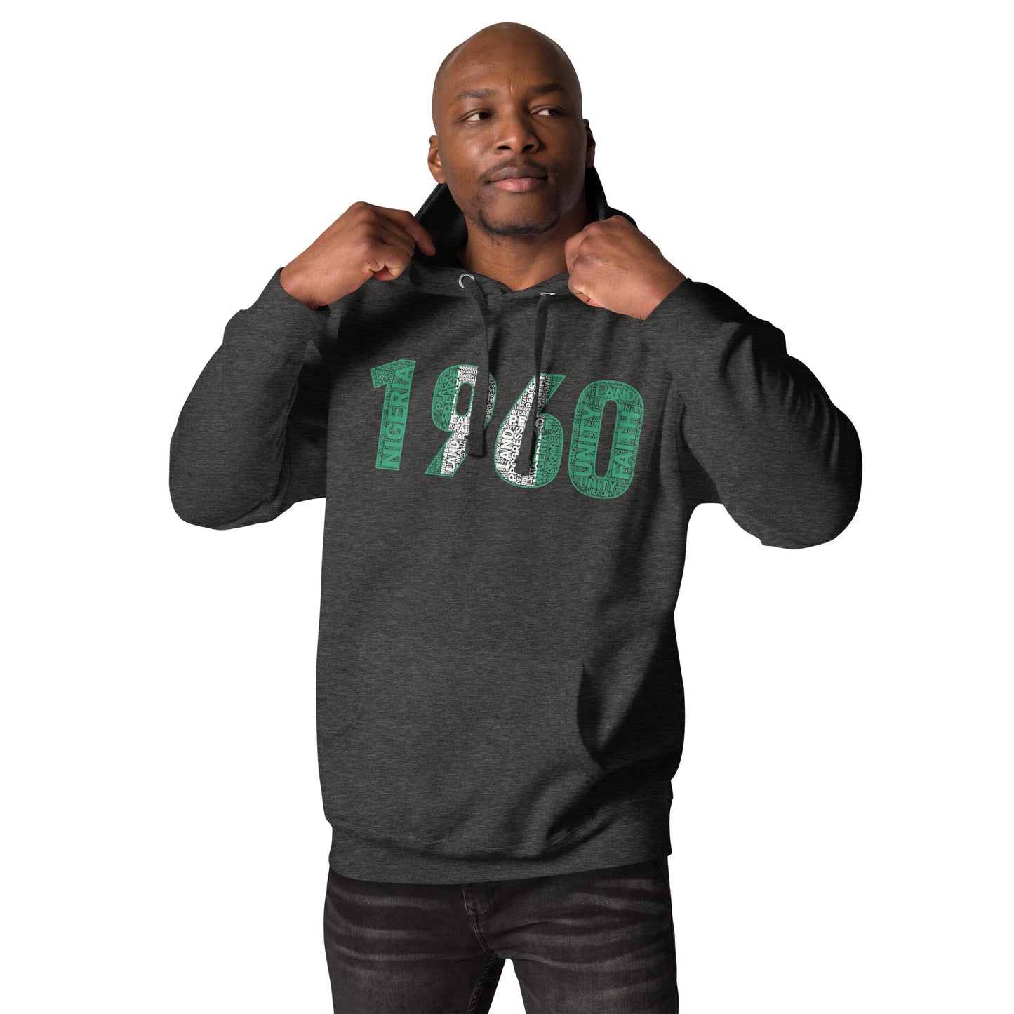 NIGERIA INDEPENDENCE 1960 NATIONAL FLAG INSPIRED Word Cluster Unisex Hoodie