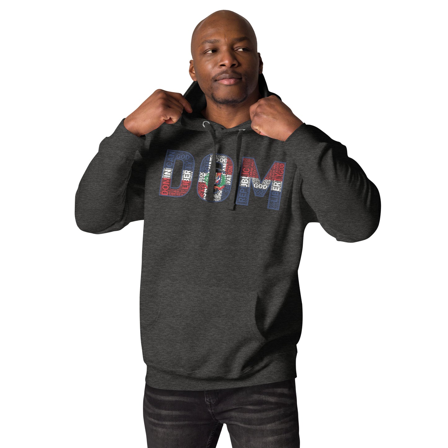 DOMINICAN REPUBLIC National Flag Inspired Word Cluster Unisex Hoodie