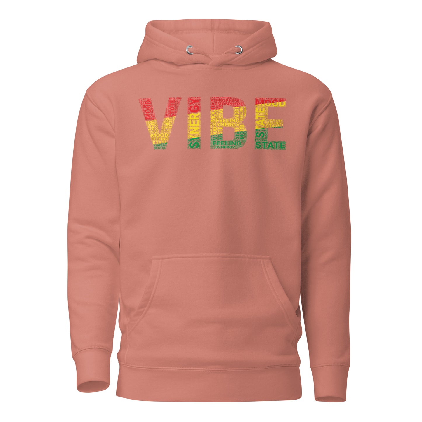 "VIBE"  Pan-African Colored Word Cluster Unisex Hoodie