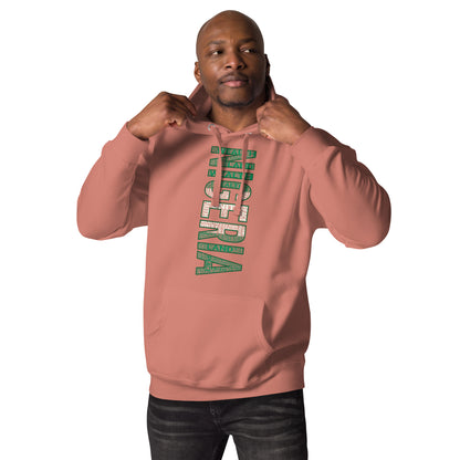 NIGERIA NATIONAL FLAG INSPIRED Word Cluster Unisex Hoodie (Vertical)