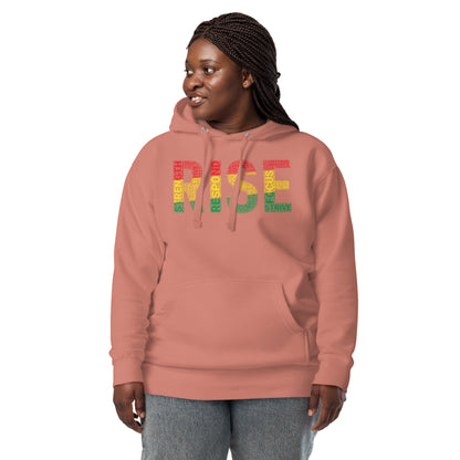 RISE Pan-African colored Word Cluster Unisex Hoodie