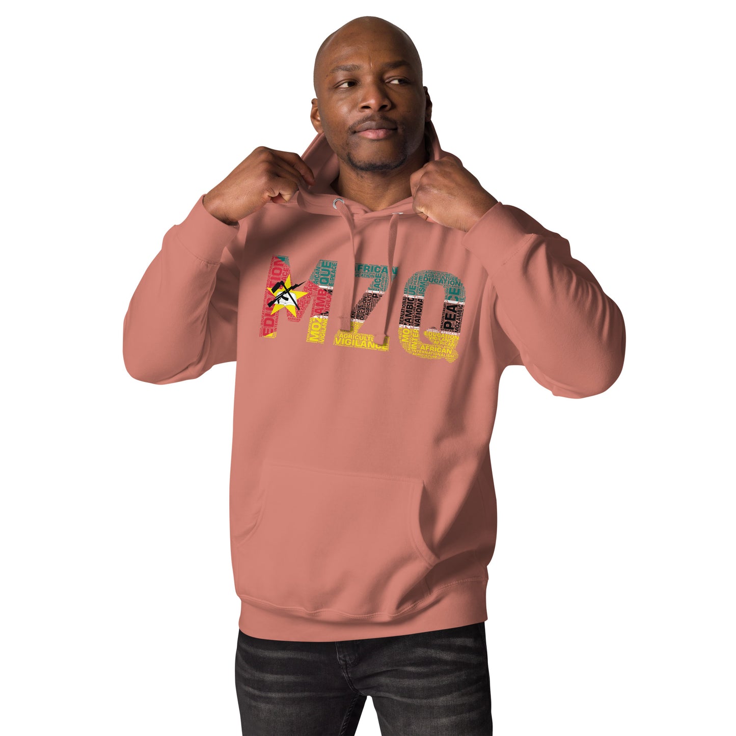 MOZAMBIQUE NATIONAL FLAG INSPIRED WORD CLUSTER Unisex Hoodie