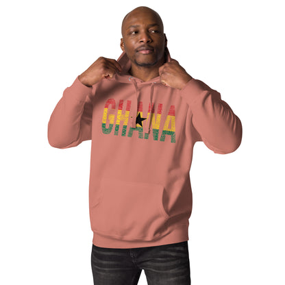 GHANA National Flag Inspired Word Cluster Unisex Hoodie