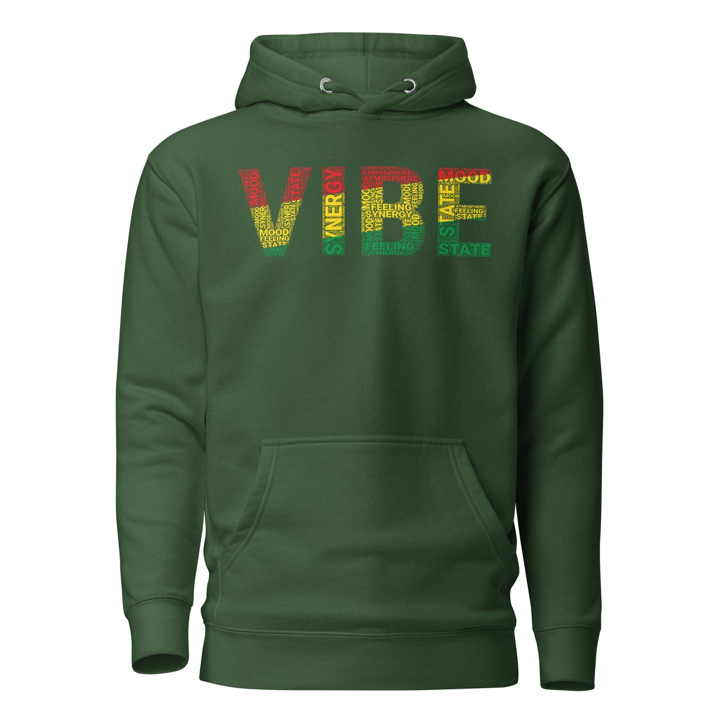 "VIBE"  Pan-African Colored Word Cluster Unisex Hoodie