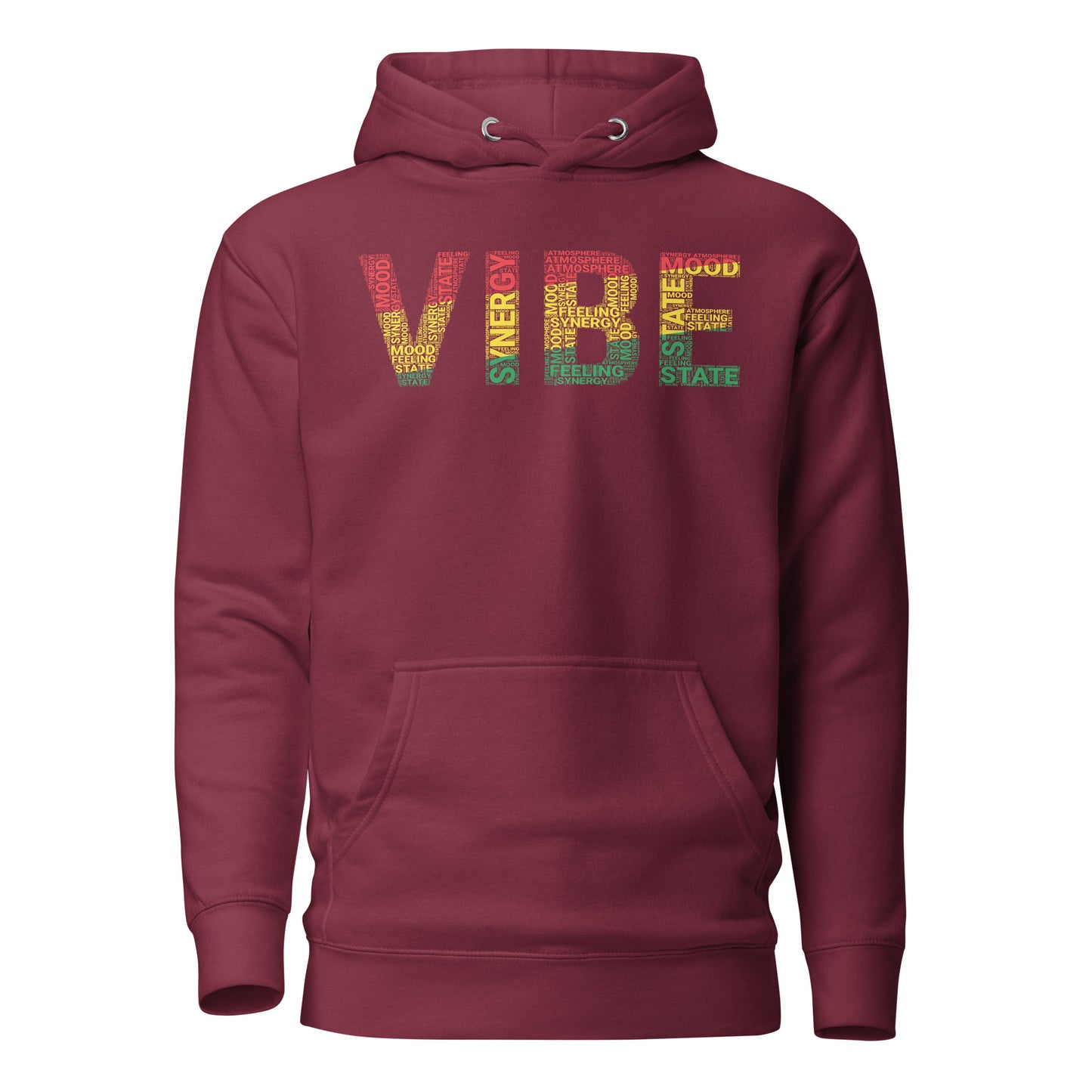 "VIBE"  Pan-African Colored Word Cluster Unisex Hoodie