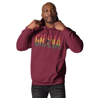 GHANA National Flag Inspired Word Cluster Unisex Hoodie