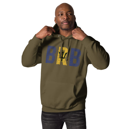 BARBADOS National Flag Inspired Word Cluster Unisex Hoodie