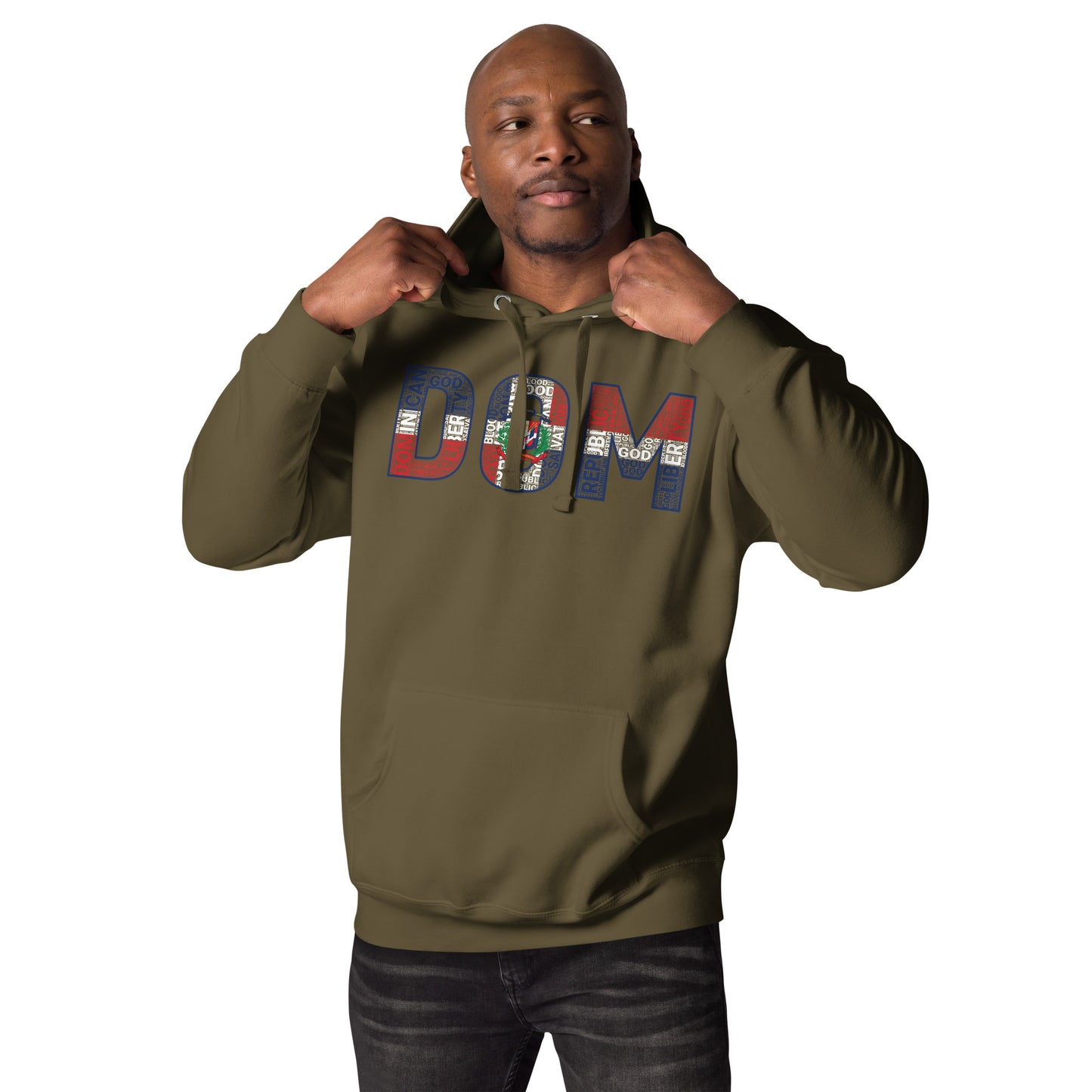 DOMINICAN REPUBLIC National Flag Inspired Word Cluster Unisex Hoodie