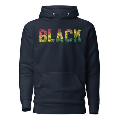 "BLACK" Word Cluster Hoodie