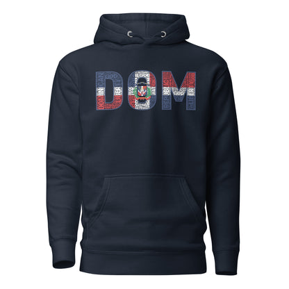 DOMINICAN REPUBLIC National Flag Inspired Word Cluster Unisex Hoodie