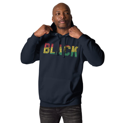 "BLACK" Word Cluster Hoodie