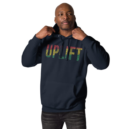 "UPLIFT" Pan-African Colored Word Cluster Unisex Hoodie