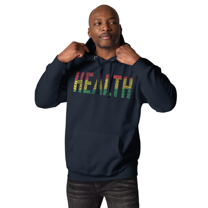 "HEALTH"  Pan-African Colored Word Cluster Unisex Hoodie