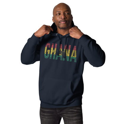 GHANA National Flag Inspired Word Cluster Unisex Hoodie