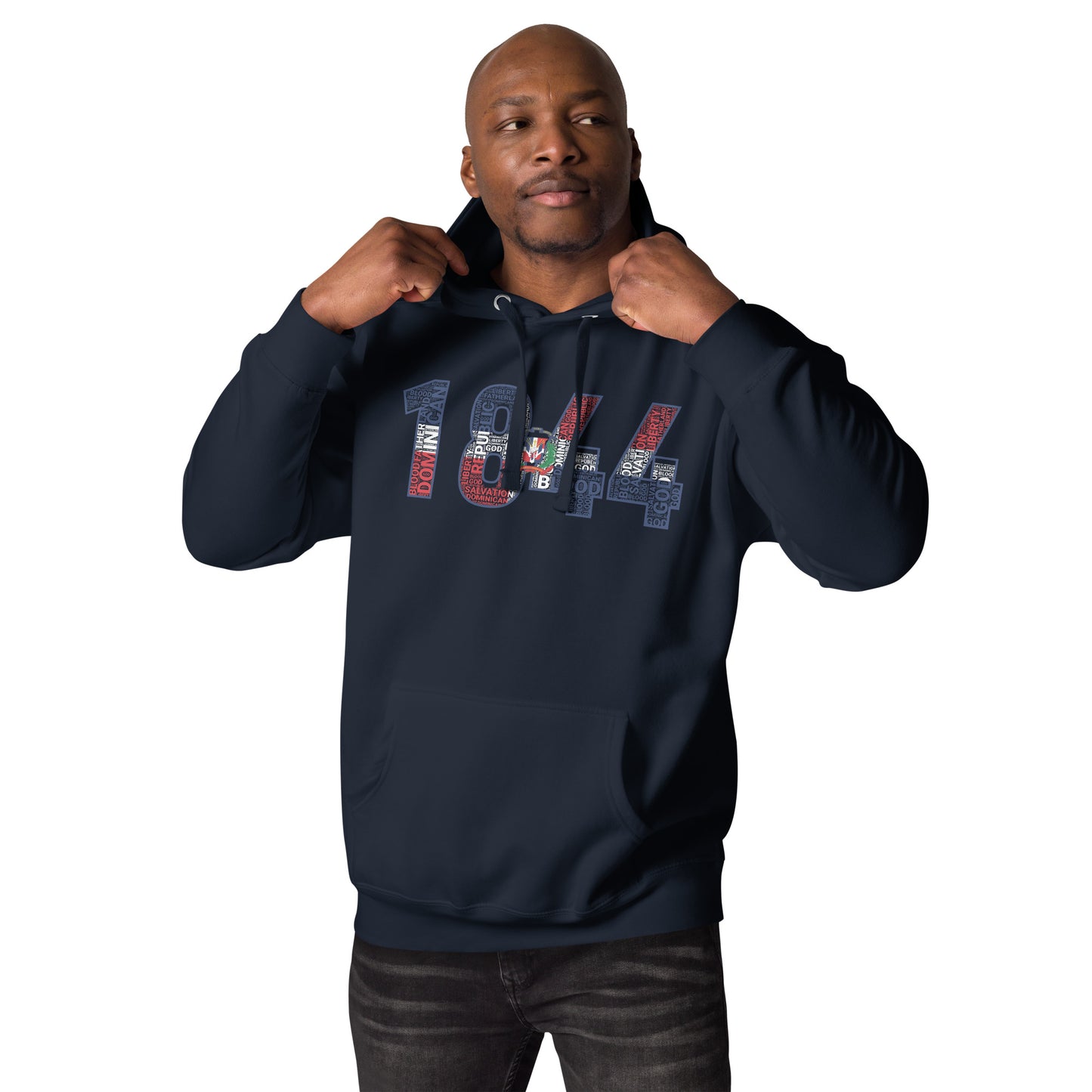 DOMINICAN REPUBLIC INDEPENDENCE National Flag Inspired Word Cluster  Unisex Hoodie