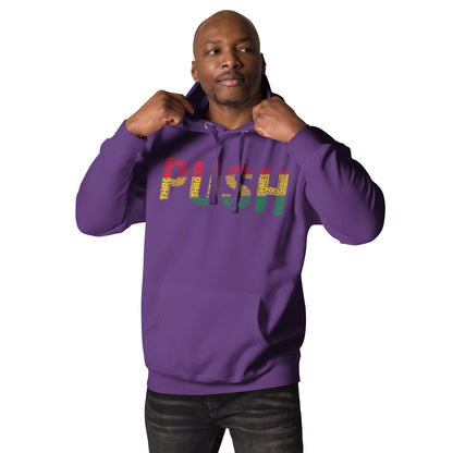 PUSH  Pan-African Colored Word Cluster Unisex Hoodie