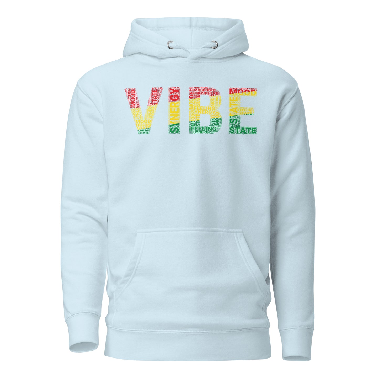 "VIBE"  Pan-African Colored Word Cluster Unisex Hoodie