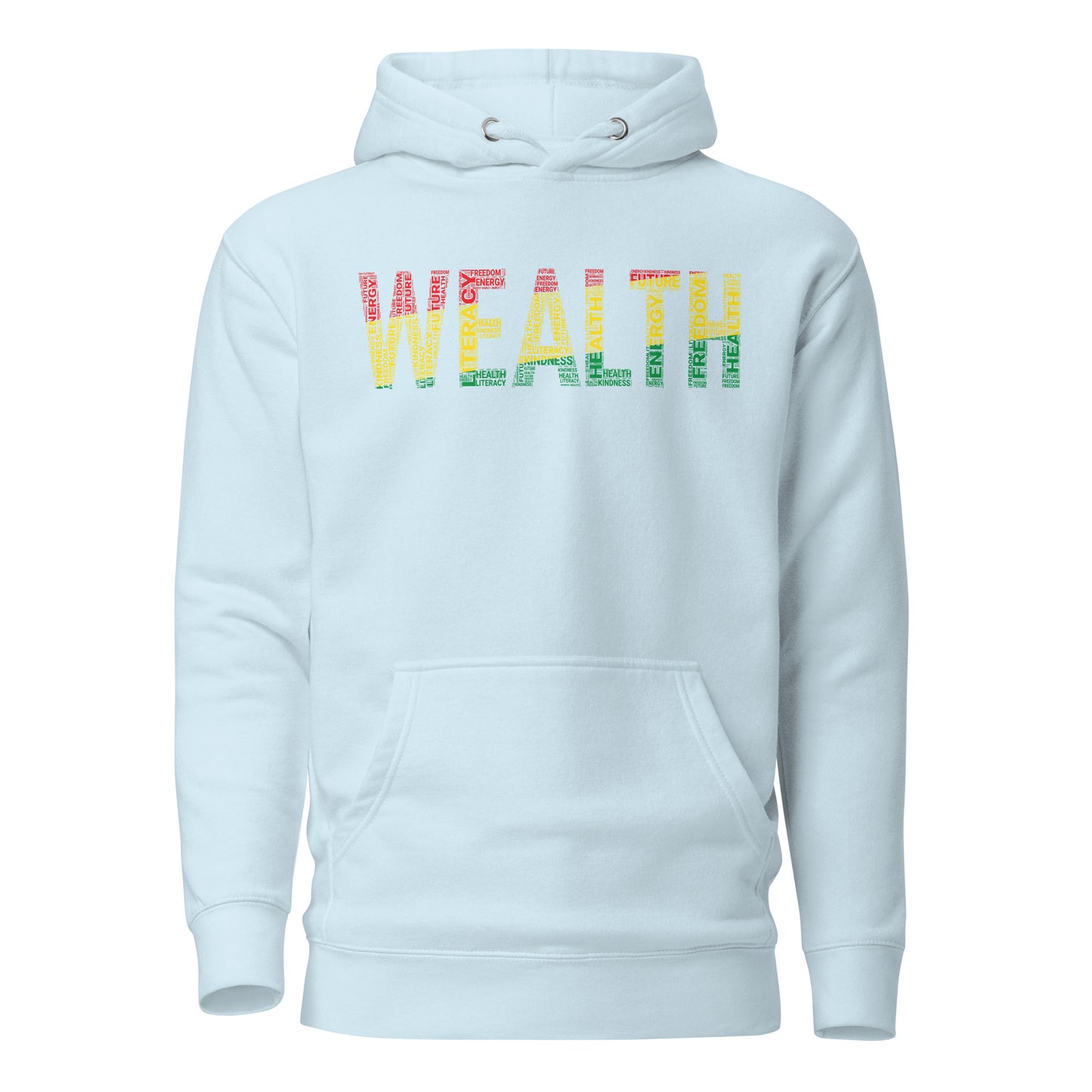 "WEALTH"  Pan-African Colored Word Cluster Unisex Hoodie