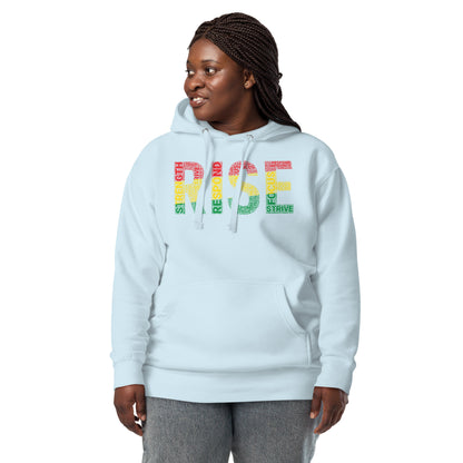 RISE Pan-African colored Word Cluster Unisex Hoodie