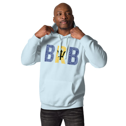 BARBADOS National Flag Inspired Word Cluster Unisex Hoodie