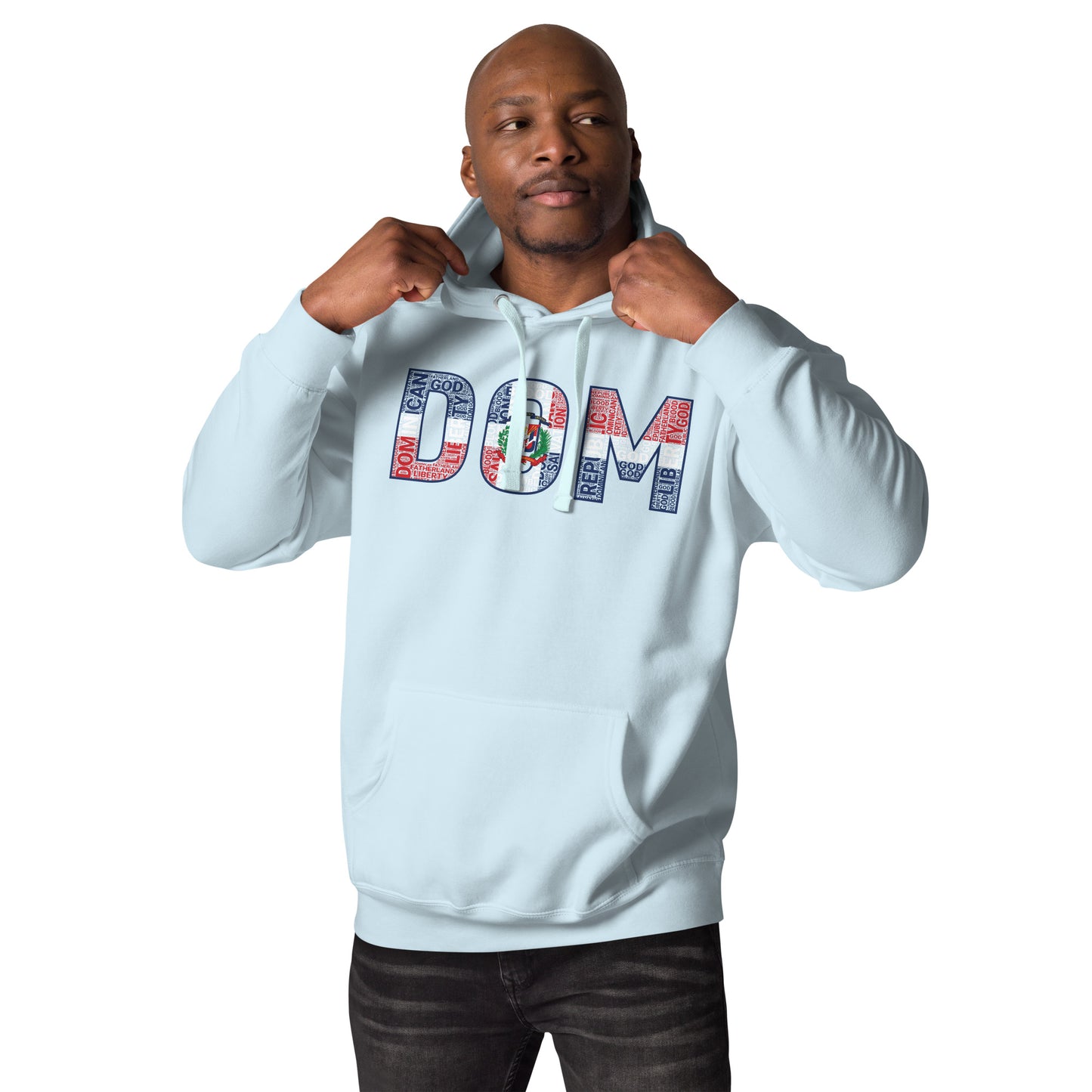 DOMINICAN REPUBLIC National Flag Inspired Word Cluster Unisex Hoodie