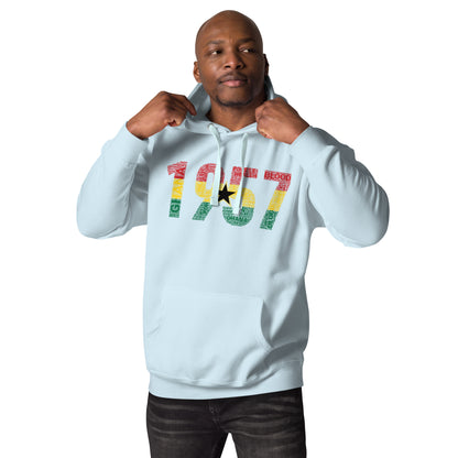 Ghana 1957 Independence National Flag Inspired Word Cluster Unisex Hoodie