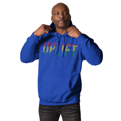 "UPLIFT" Pan-African Colored Word Cluster Unisex Hoodie