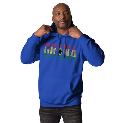 GHANA National Flag Inspired Word Cluster Unisex Hoodie