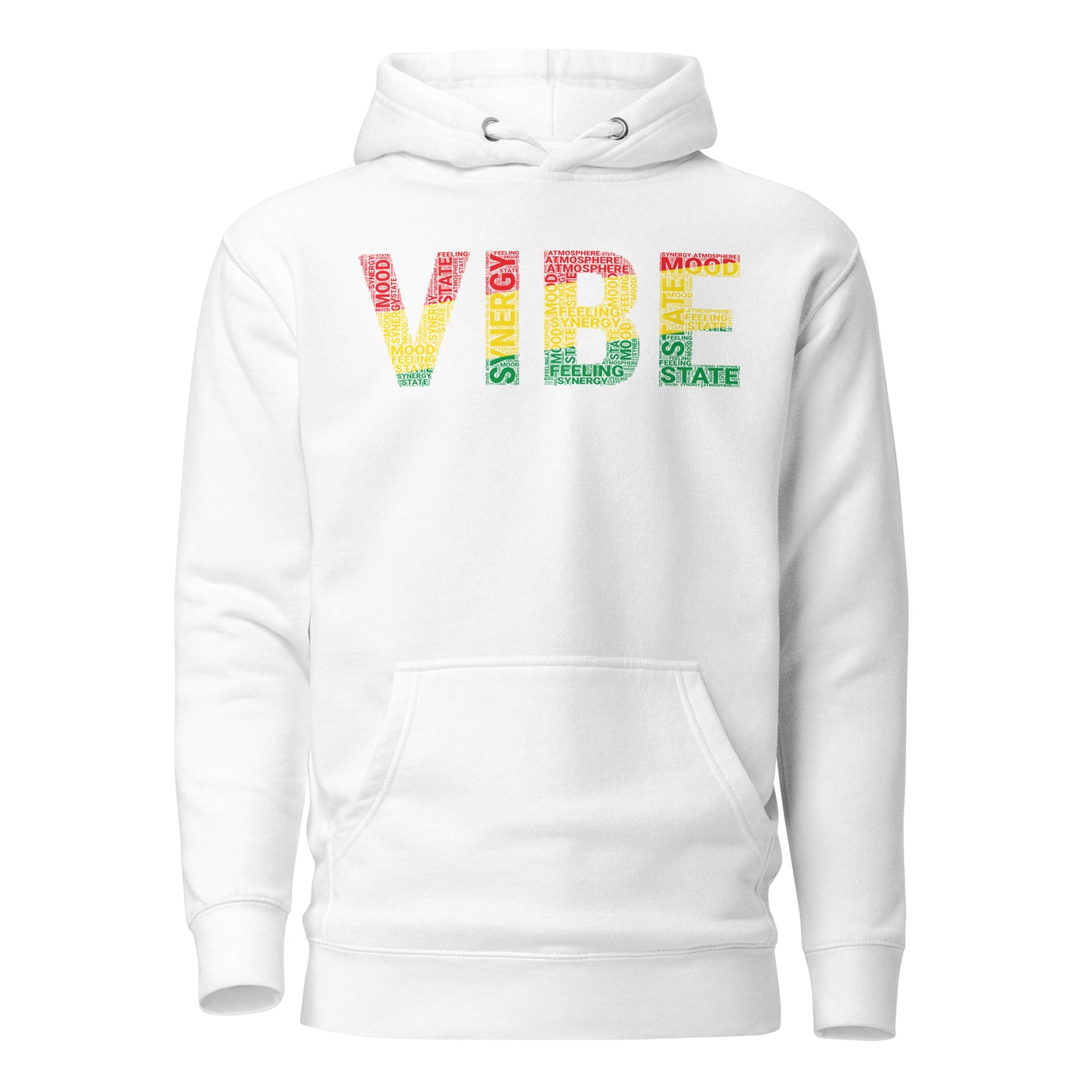 "VIBE"  Pan-African Colored Word Cluster Unisex Hoodie