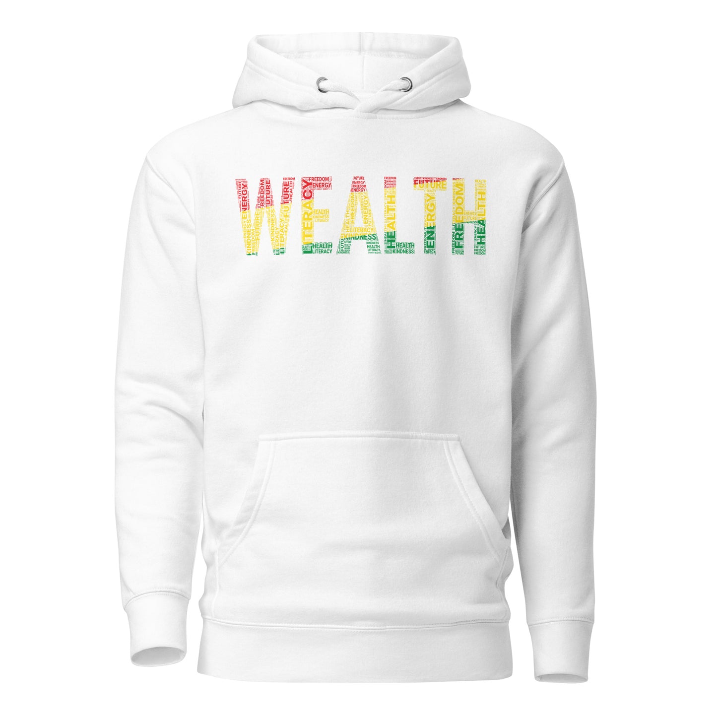 "WEALTH"  Pan-African Colored Word Cluster Unisex Hoodie