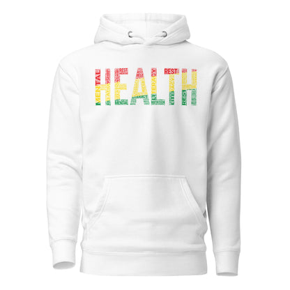 "HEALTH"  Pan-African Colored Word Cluster Unisex Hoodie