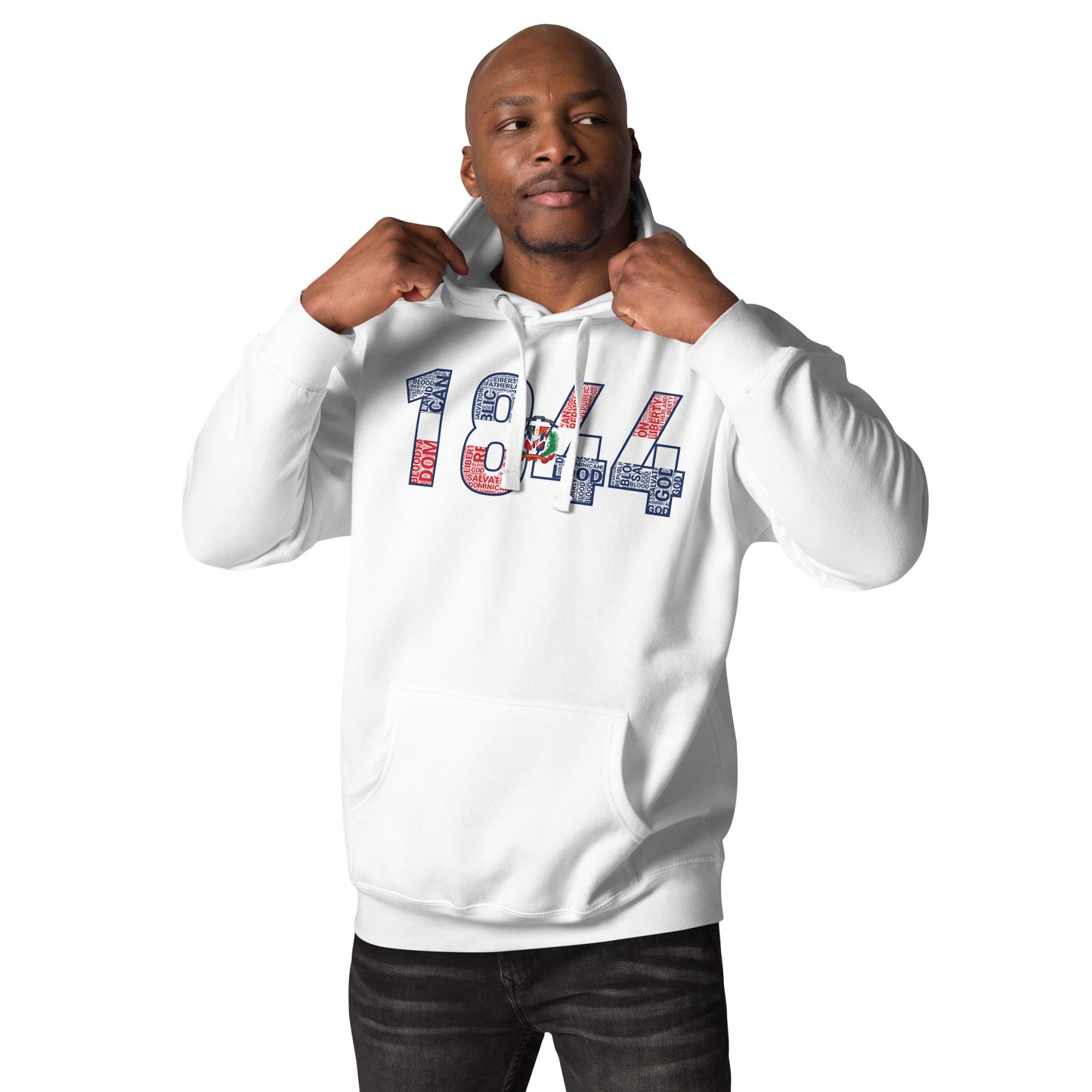 DOMINICAN REPUBLIC INDEPENDENCE National Flag Inspired Word Cluster  Unisex Hoodie