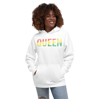 QUEEN Pan-African Colored Word Cluster Unisex Hoodie | Worthy, Grateful, Classy, Nurturing, Vigilant, Empathetic