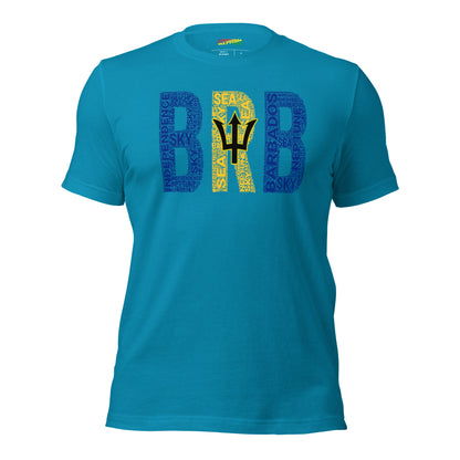 BARBADOS National Flag Inspired Word Cluster Short-Sleeve Unisex T-Shirt