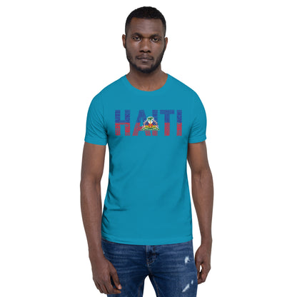 HAITI National Flag Inspired Word Cluster Short-Sleeve Unisex T-Shirt