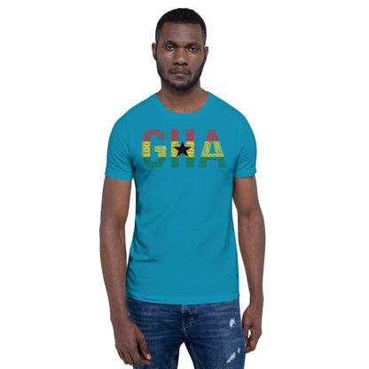 GHANA Abbreviated National Flag Inspired Word Cluster Short-Sleeve Unisex T-Shirt