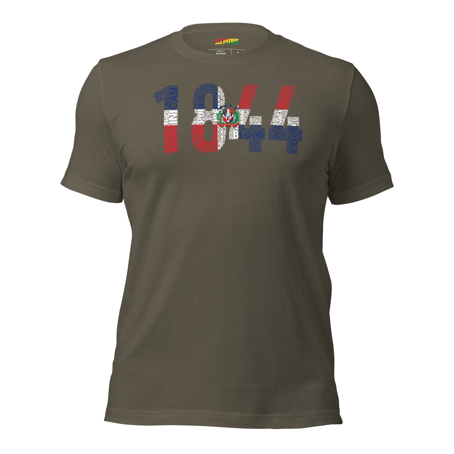 DOMINICAN REPUBLIC National Flag Inspired Word Cluster Short-Sleeve Unisex T-Shirt