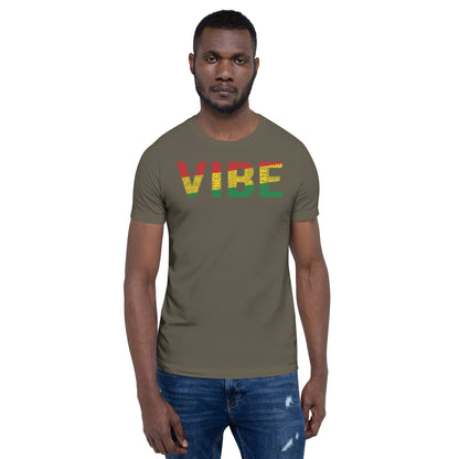 "VIBE"  Pan-African Colored Word Cluster Short-Sleeve Unisex T-Shirt