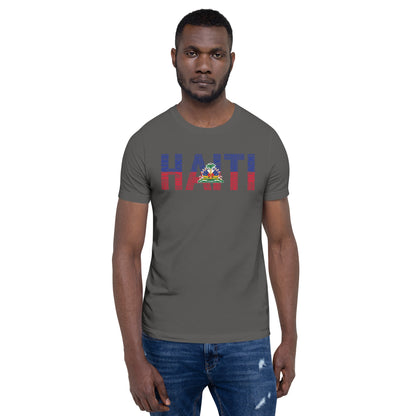 HAITI National Flag Inspired Word Cluster Short-Sleeve Unisex T-Shirt