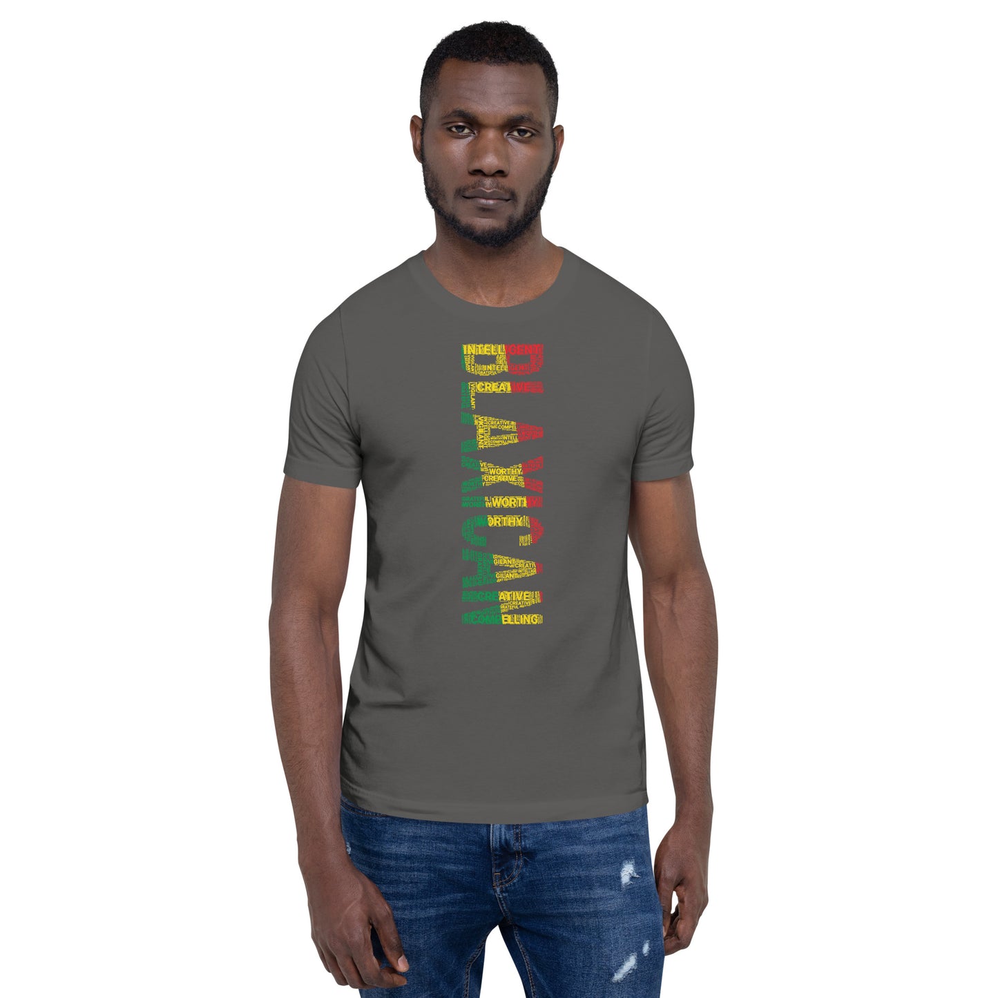 BLAXICAN BI-RACIAL Word Cluster with PAN-AFRICAN COLORS Short-Sleeve Unisex T-Shirt