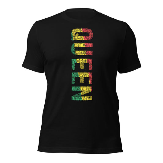 QUEEN (Vertical) Pan African Inspired Short-Sleeve Unisex T-Shirt