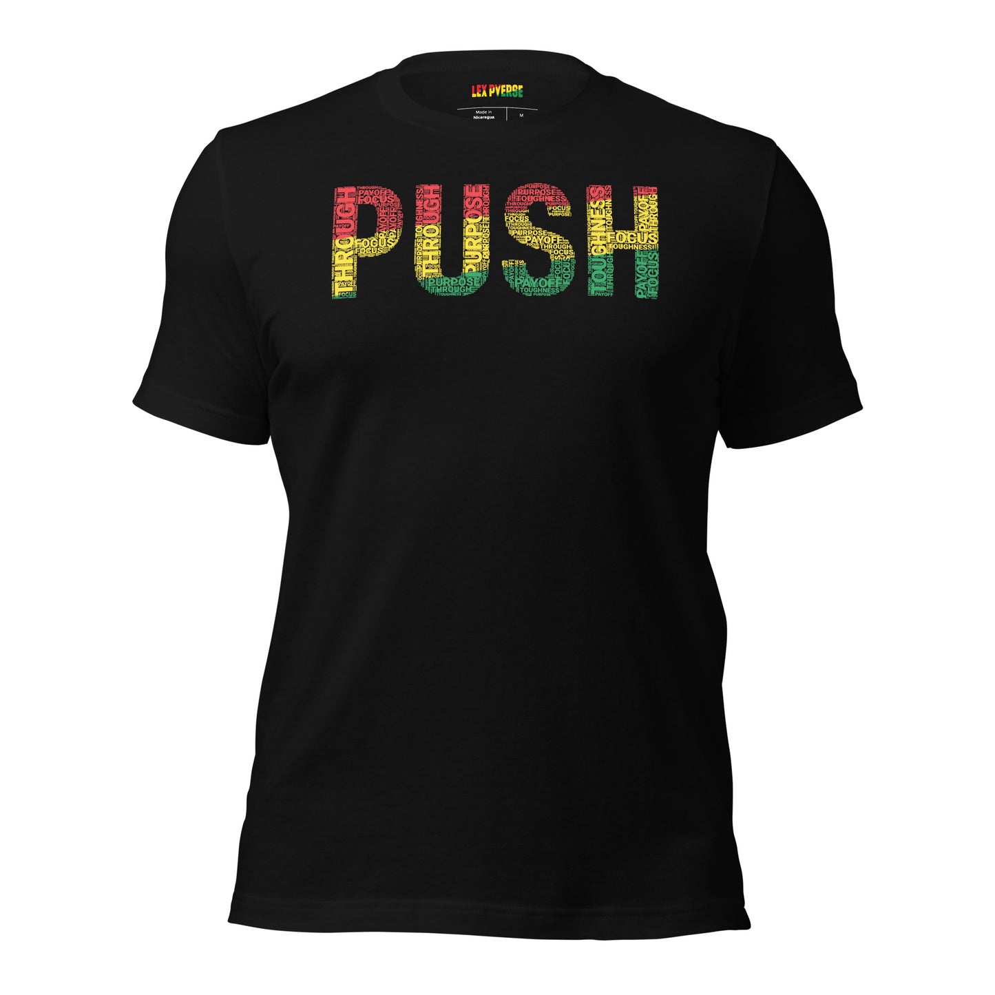 PUSH  Pan-African Colored Word Cluster Short-Sleeve Unisex T-Shirt