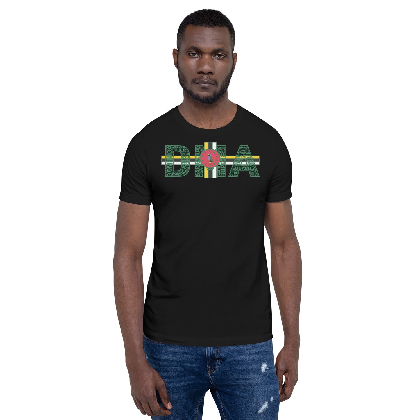 DOMINICA DMA Word Cluster Unisex t-shirt