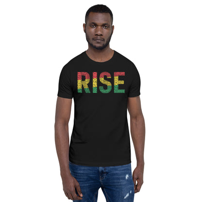 RISE: Word Cluster | Short-Sleeve Unisex Pan African Shirt | Lex Pyerse