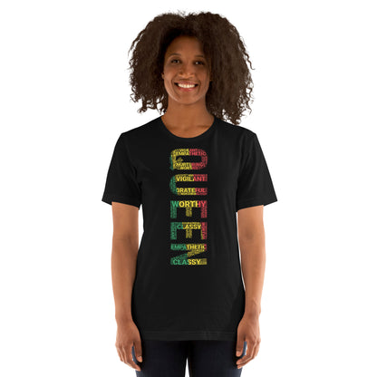 QUEEN (Vertical) Pan African Inspired Short-Sleeve Unisex T-Shirt