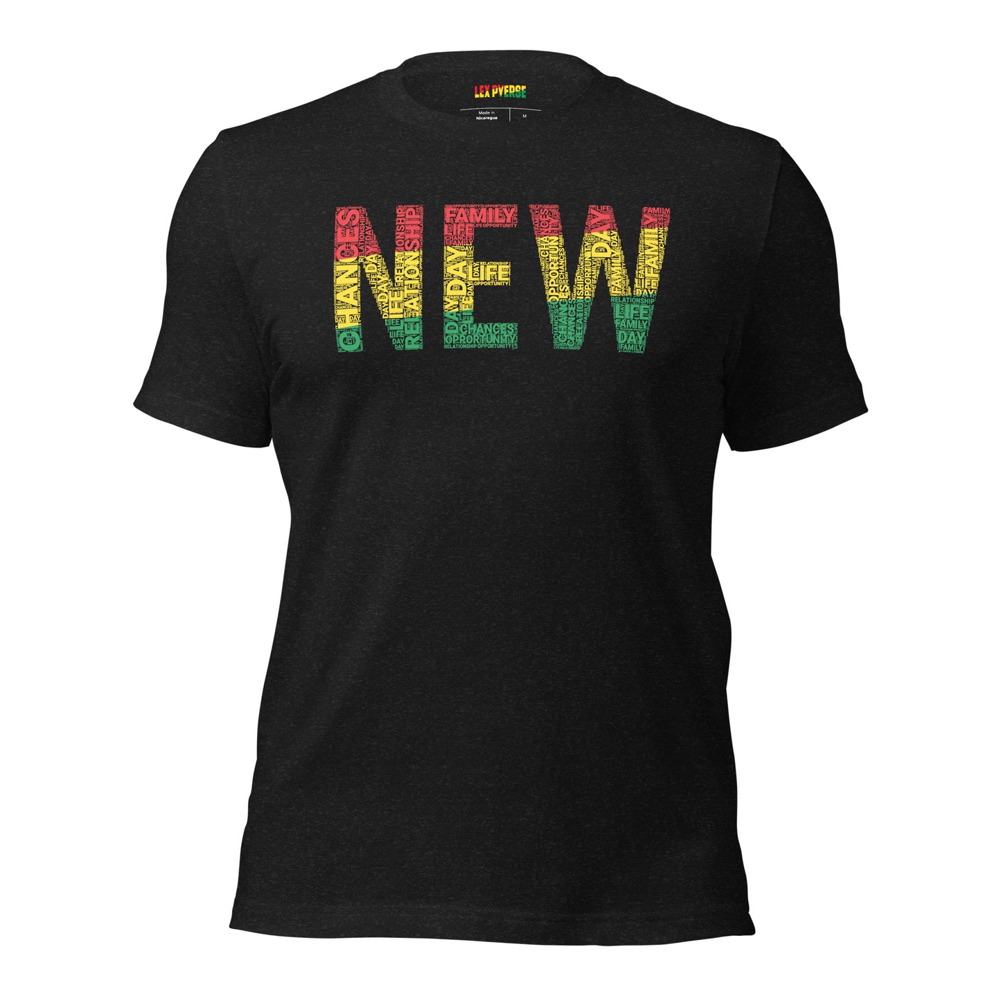 "NEW"  Pan-African Colored Word Cluster Short-Sleeve Unisex T-Shirt