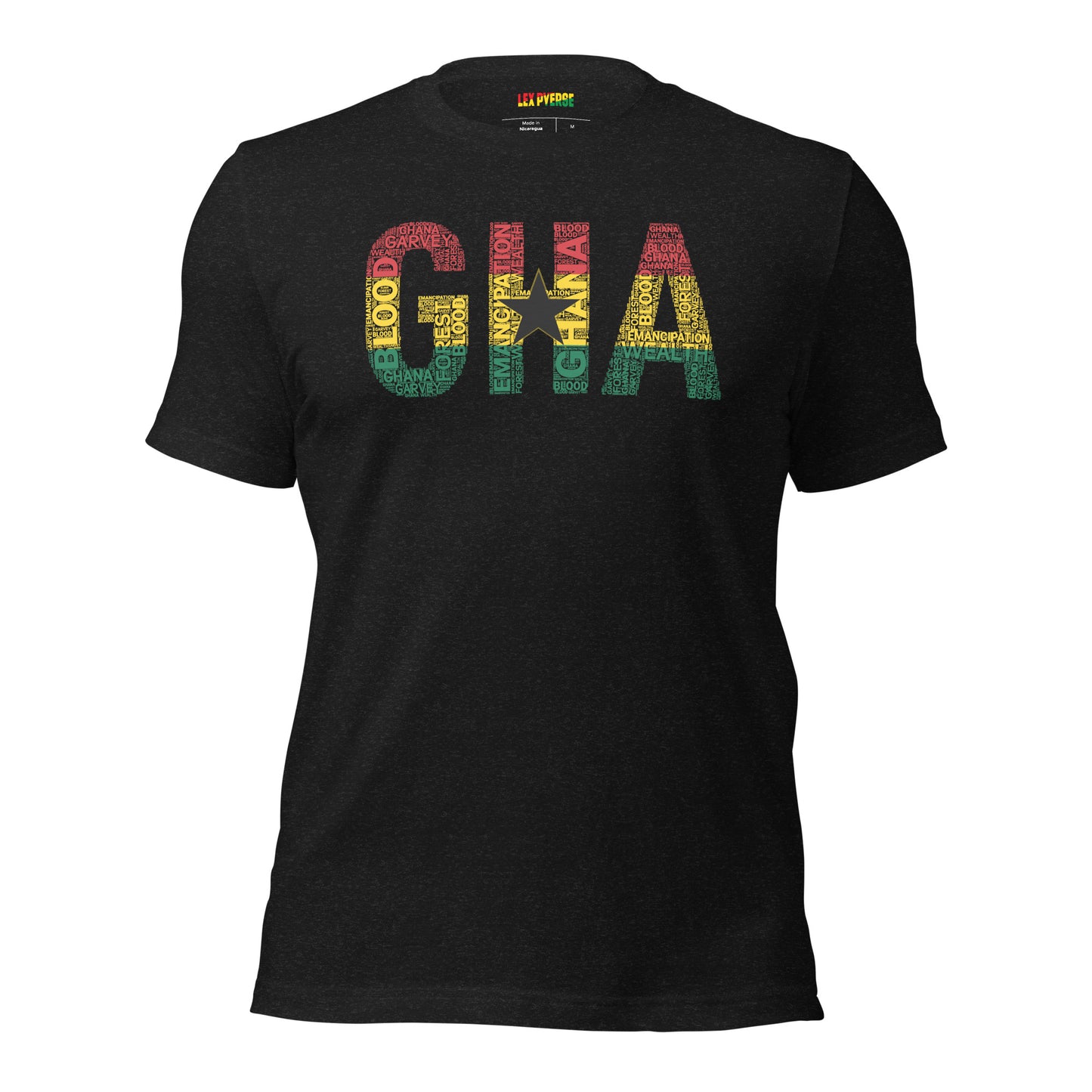 GHANA National Flag Inspired Word Cluster Short-Sleeve Unisex T-Shirt