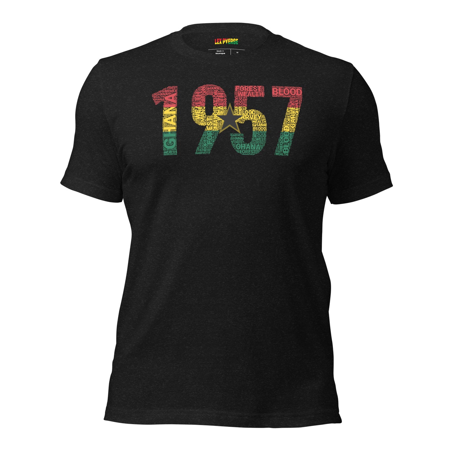 Ghana 1957 Independence National Flag Inspired Word Cluster Short-Sleeve Unisex T-Shirt