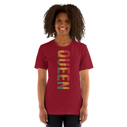 QUEEN (Vertical) Pan African Inspired Short-Sleeve Unisex T-Shirt