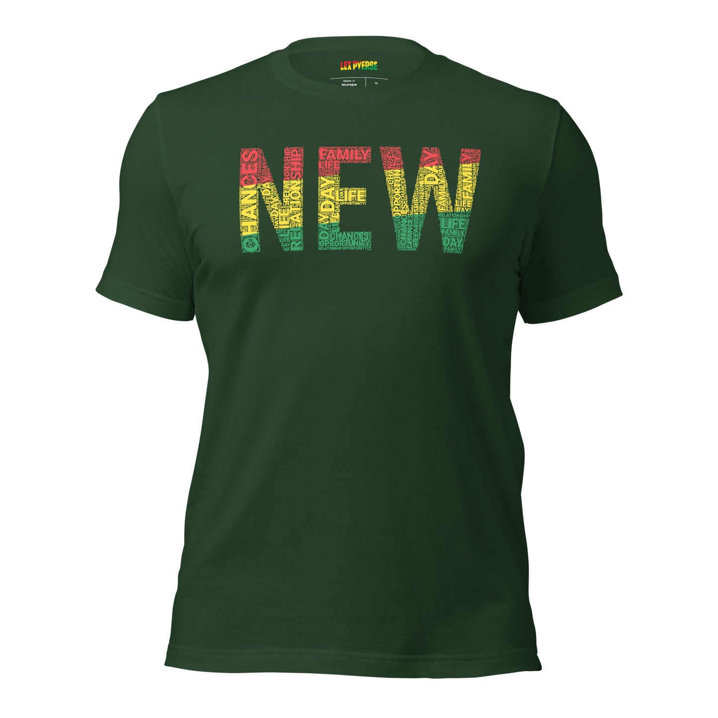 "NEW"  Pan-African Colored Word Cluster Short-Sleeve Unisex T-Shirt